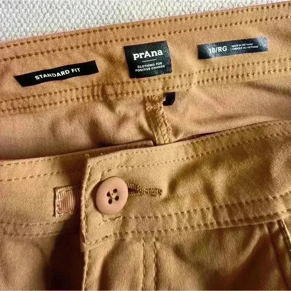 Prana Halle Jogger II Women’s 10 Regular Mustard Yellow Button Drawstring - Picture 3 of 3